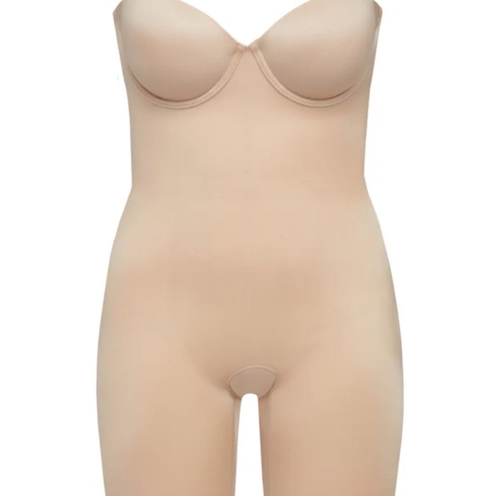 Strapless Cupped Mid-Thigh Bodysuit